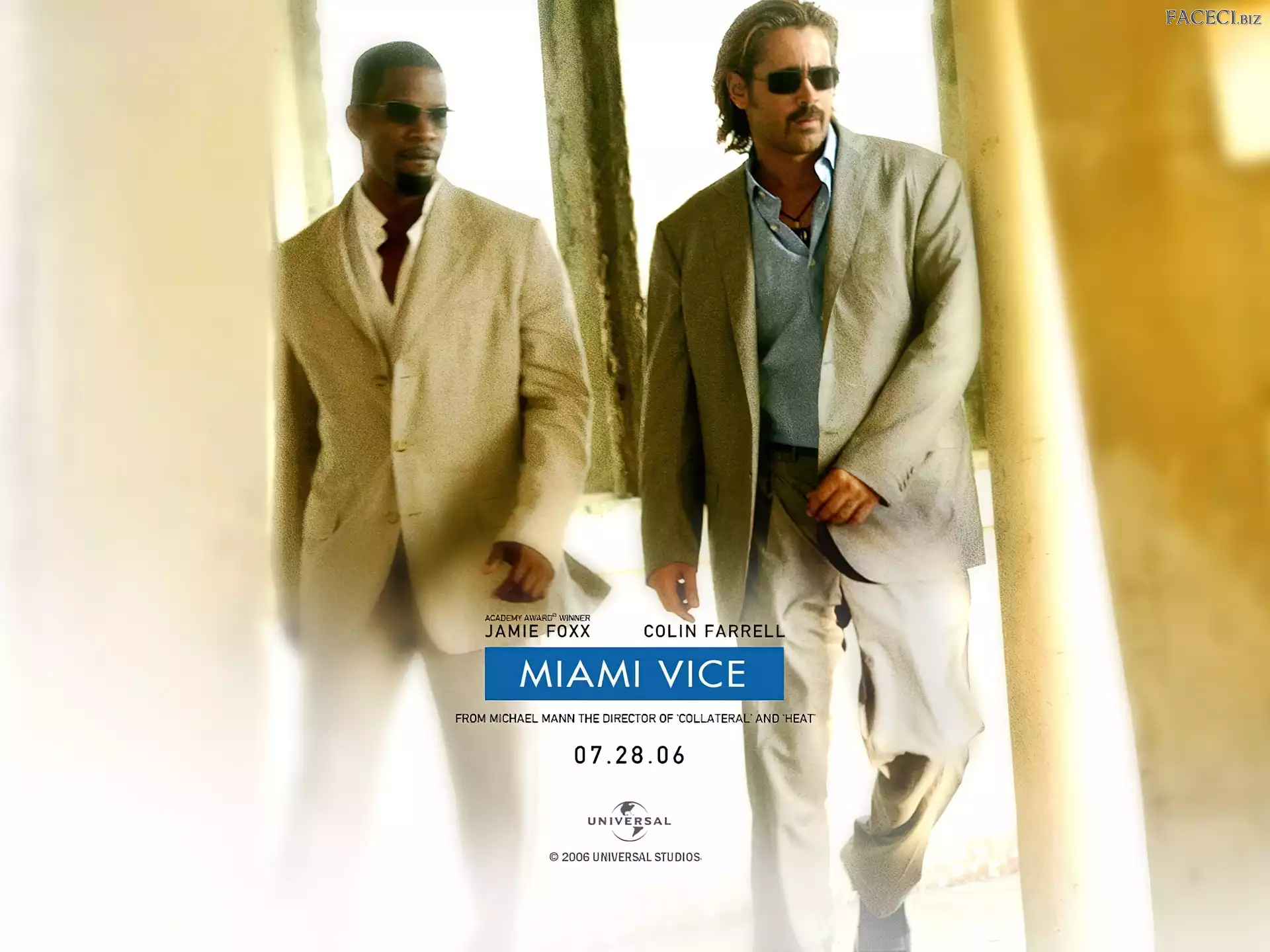 Miami Vice, Jamie Foxx, marynarka, Colin Farrell